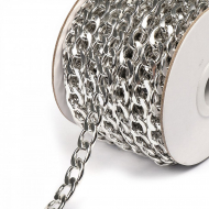 Цепочка 10х14х2,4мм, TBY-1945-4 металл цв.никель рул.10м