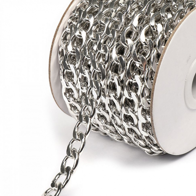 Цепочка 10х14х2,4мм, TBY-1945-4 металл цв.никель рул.10м