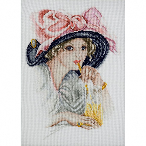 Набор для вышивания МАРЬЯ ИСКУСНИЦА арт.06.004.01 Девушка с розовым бантом, по картине Х. Фишера 30х40 см