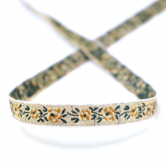 Лента жаккардовая с люрексом SAFISA, 10 мм, 15 м, цвет 03 Лента жаккардовая с люрексом SAFISA, 10 мм, 15 м, цвет 03