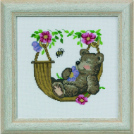 Набор для вышивания PERMIN арт.13-3354 Медвежата 19х19 см