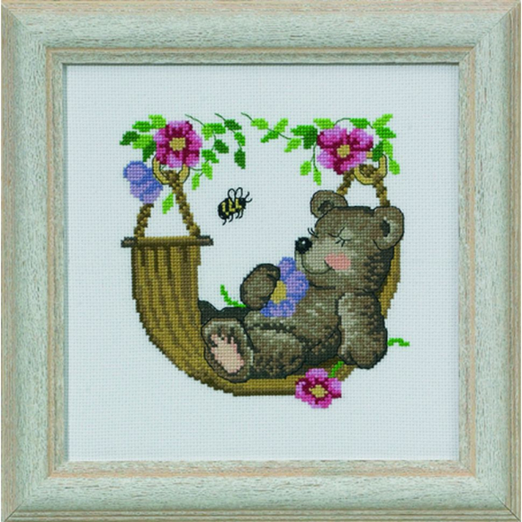 Набор для вышивания PERMIN арт.13-3354 Медвежата 19х19 см