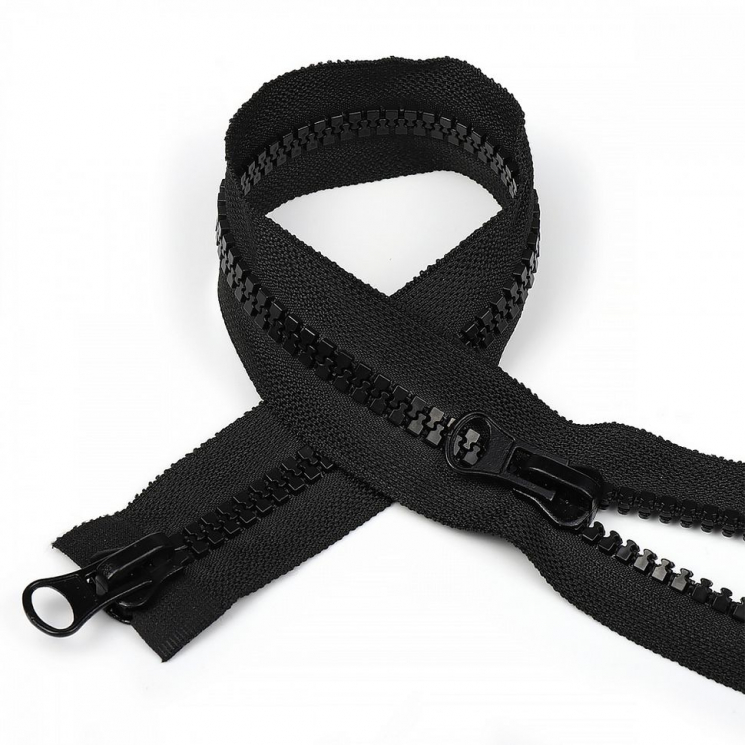 Молния MaxZipper трактор №8 2 замка усил.зв., 50см, цв.F322 черный уп.50шт