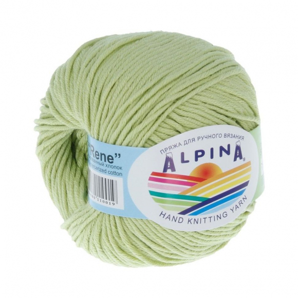 Пряжа ALPINA RENE (100% мерсеризованный хлопок) 10х50 г/105м цв.148 св.салатовый