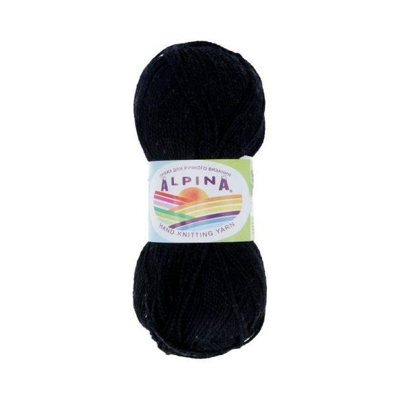 Пряжа ALPINA HOLLY (100% мерсеризованный хлопок) 10х50г/200м цв.002 черный Пряжа ALPINA HOLLY (100% мерсеризованный хлопок) 10х50г/200м цв.002 черный