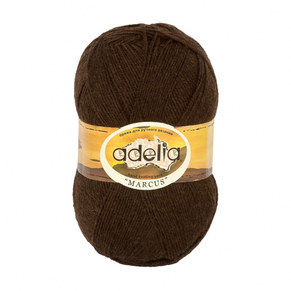 Пряжа ADELIA MARCUS (60% полиэстер, 40% шерсть) 5х100г/375м цв.21 коричневый Пряжа ADELIA MARCUS (60% полиэстер, 40% шерсть) 5х100г/375м цв.21 коричневый