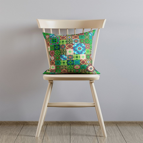 Ткань хлопок Орнамент-10612, 125г/м?, 100% хлопок, шир.150см, цв.03 зеленый рул.42м