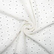 Ткань Трикотаж ришелье 240 г/м? 93% полиэстер, 7% спандекс шир.145 см арт.Р.19938.02 цв.02 белый рул.25м