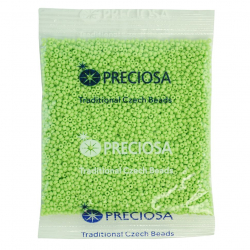 96318_Бисер Preciosa, размер 10/0, 50 г, цвет №53310 салатовый теплый непрозрачный