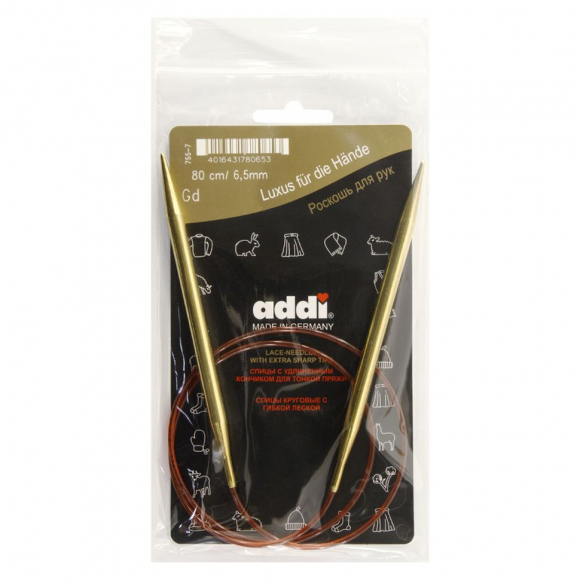 Спицы круговые позолоченные с удлиненным кончиком №6,5 80 см