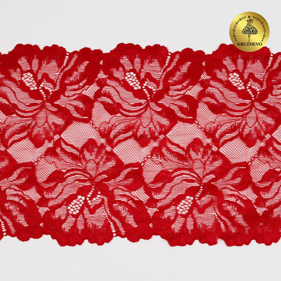 Кружево-стрейч KRUZHEVO арт.TBY.8038 шир.240мм цв.101 темно-красный уп.10м