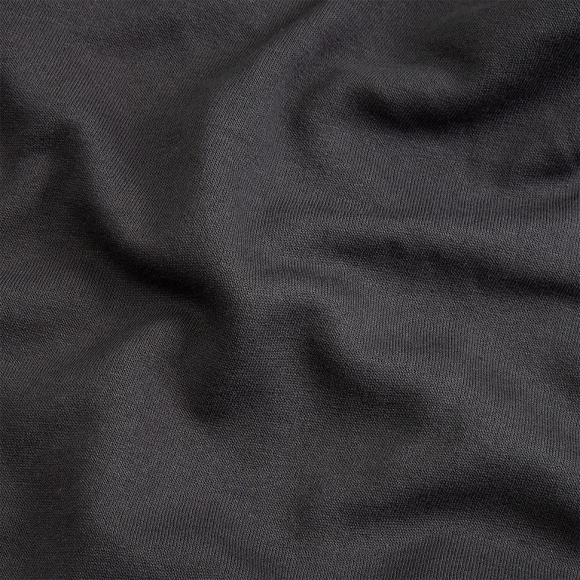 Ткань трикотаж Футер 2х нитка начес хлопок 190г опененд 100+100 графит 19-3905 пач.20-25кг