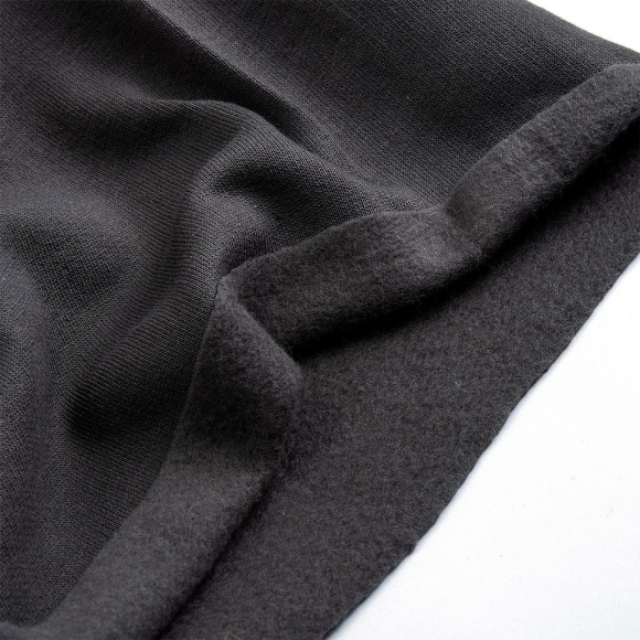 Ткань трикотаж Футер 2х нитка начес хлопок 190г опененд 100+100 графит 19-3905 пач.20-25кг