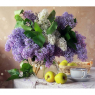 161481_Картина стразами "Сирень с яблоками"