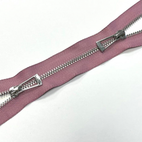 Молния мет. титан №5 никель два замка 75см D212 брусника