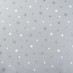 Ткань ранфорс с глитером Звездочки, арт.WH 21103-v04, 130г/м?,100% хлопок, шир.240см, цв.серый/серебро, уп.10м