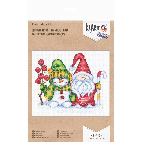 Набор для вышивания KLART арт. 8-415 Зимний приветик 16,5х13,5 см Набор для вышивания KLART арт. 8-415 Зимний приветик 16,5х13,5 см
