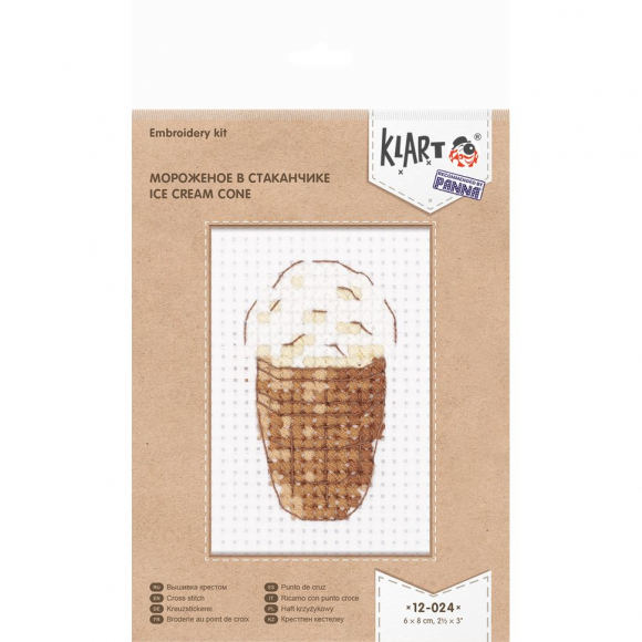 Набор для вышивания KLART арт. 12-024 Мороженое в стаканчике 6х8 см