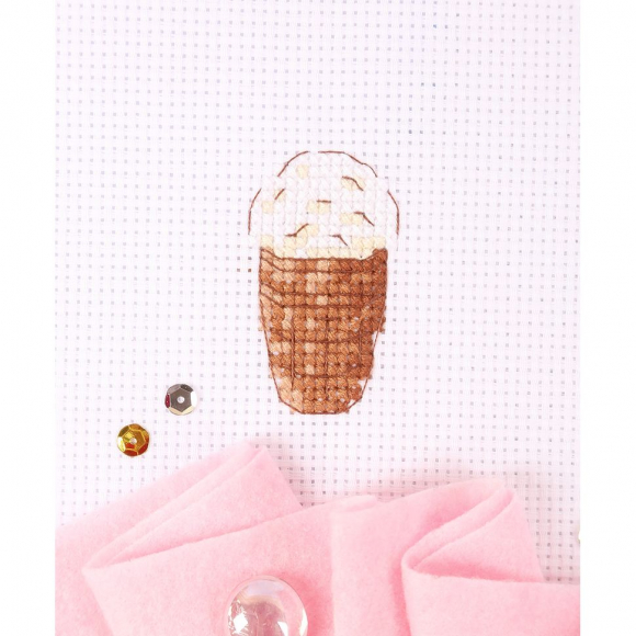 Набор для вышивания KLART арт. 12-024 Мороженое в стаканчике 6х8 см