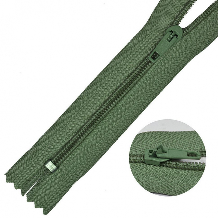Молния MaxZipper брючная №4 замок полуавтомат, 20см н/р цв.F324 оливковый уп.100шт