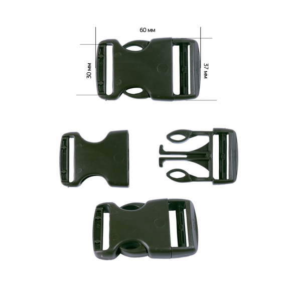 Фастекс 30мм арт.MX.5647 цв.темный хаки нагрузка 80 кг уп.2шт