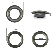Люверсы сталь TBY.2091 №24 (? 9мм, h 4мм) цв. оксид уп. 500шт