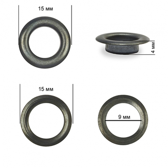 Люверсы сталь TBY.2091 №24 (? 9мм, h 4мм) цв. оксид уп. 500шт Люверсы сталь TBY.2091 №24 (? 9мм, h 4мм) цв. оксид уп. 500шт