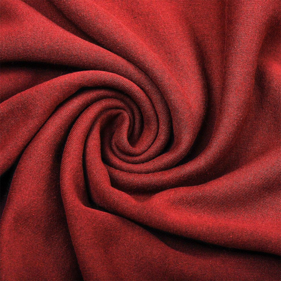 Ткань трикотаж Футер 3х нитка начес хлопок 320г пенье 185см вишня 19-1650 уп.6м