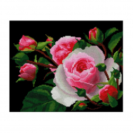 Набор для вышивания мулине НИТЕКС арт.0002 Роза 30х22,5 см