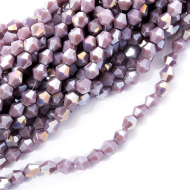 Бусины граненые Биконус (стекло) на нитях арт.TBY-K-2  8х8мм отвер.1,8мм цв.54 AB уп.50х40 бусин