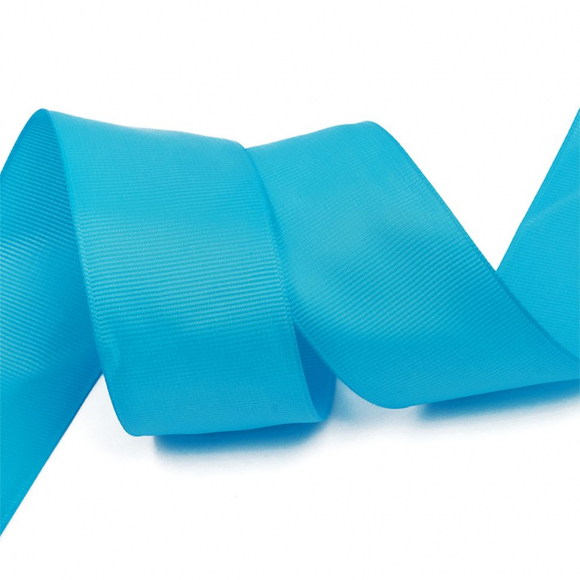 Лента Ideal репсовая в рубчик шир.38мм цв. 340 ярк.голубой уп.27,42м