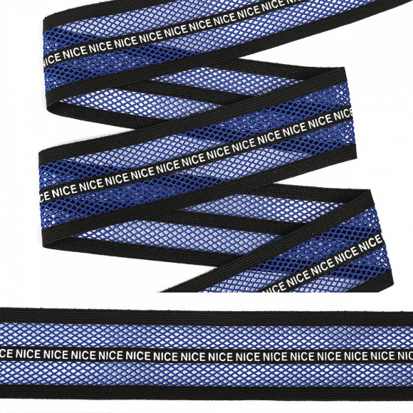 Резинка TBY декоративная арт.ET20.074005 шир. 4см цв.синий  уп. 25м