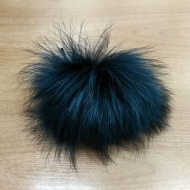 Помпон натуральный арт.RUS.PNE15 Енот 18-20см цв.бирюзовый А