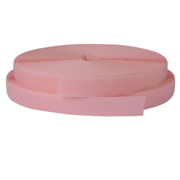 Лента липучка TBY пришивная кач.B шир.25мм цв.F152 грязно-розовый уп.25м (пара)