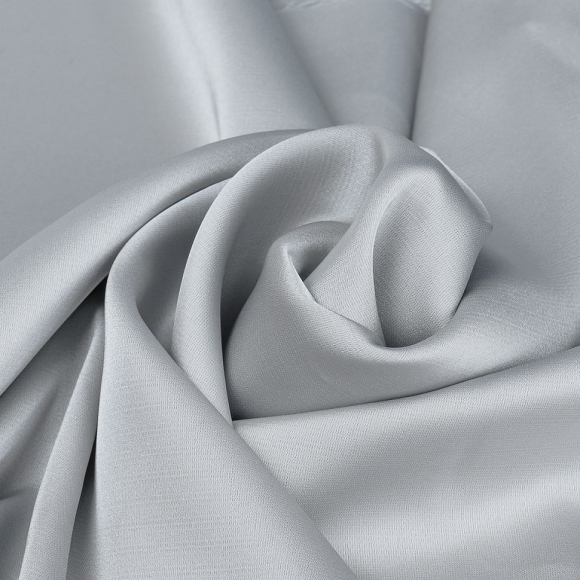 Ткань шелк Армани 90г/м? 97% ПЭ 3% Спандекс шир.150см арт.TBYArm-064 цв.64 серый-жемчужный рул.25м