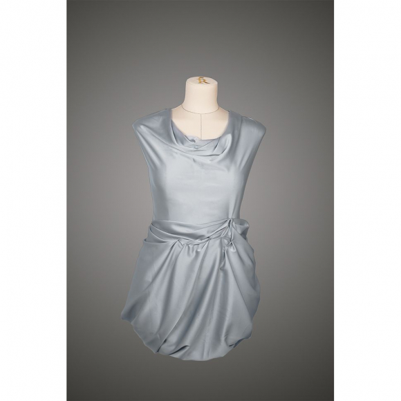 Ткань шелк Армани 90г/м? 97% ПЭ 3% Спандекс шир.150см арт.TBYArm-064 цв.64 серый-жемчужный рул.25м