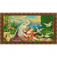 Рисунок на ткани (Бисер) КОНЁК арт. 9986 Мадонна и голуби 25х45 см