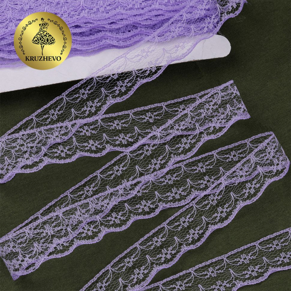 Кружево-трикотаж KRUZHEVO арт.TBY 1663 шир.20мм цв.12 св.фиолетовый, уп.27,4м