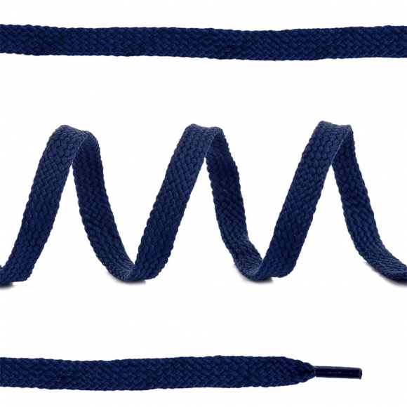 Шнурки плоские 5мм вощеные дл.100см цв. т.синий (25 компл)