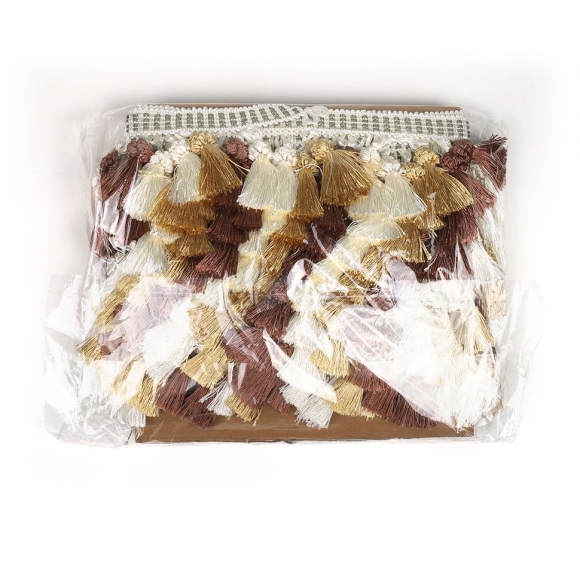 Бахрома для штор с кисточками арт.6152-0330 шир.65мм цв.3 цвета уп.10м