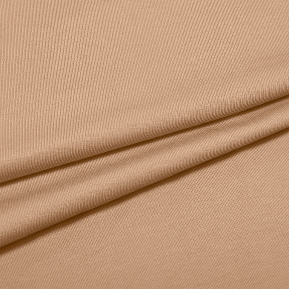 Ткань трикотаж Кулирка с лайкрой 190г пенье 180см шоколад 19-1220 уп.10м