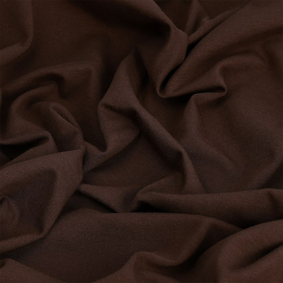 Ткань трикотаж Кулирка с лайкрой 190г пенье 180см шоколад 19-1220 уп.10м