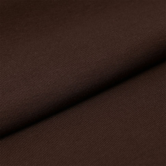 Ткань трикотаж Кулирка с лайкрой 190г пенье 180см шоколад 19-1220 уп.10м