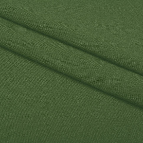 Ткань трикотаж Кулирка хлопок 145г опененд 100+100см хаки 19-0415 уп.6м