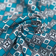 Ткань Штапель 150 г кв.м 100% вискоза шир.145 см арт.Р.28235.02 цв.02 бирюзовый уп.30м