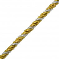 Шнур витой мебельный арт.SHDV033 8мм уп.10м серебро/золото
