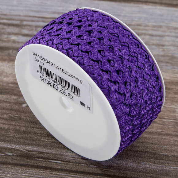 Тесьма PEGA тип вьюнчик, сиреневый, 6,4 мм Тесьма PEGA тип вьюнчик, сиреневый, 6,4 мм