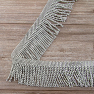 Бахрома вискозная с люрексом, 70 мм, цвет серебристый