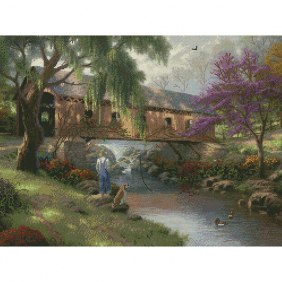 Набор для вышивания CANDAMAR DESIGNS арт.51652 Рыбное место 40,5х30,5 см