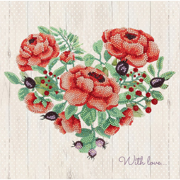 Кристальная мозаика ФРЕЯ арт.ALBP-280 Цветущее сердце (постер) 30х30 см